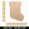 Christmas Stocking Solid Unfinished Craft Wood Holiday Christmas Tree DIY Pre-Drilled Ornament